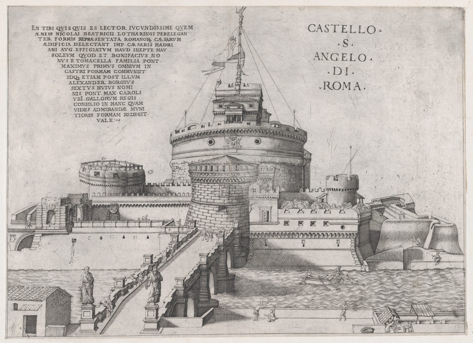 Castello Sant' Angelo, from "Speculum Romanae Magnificentiae"，Nicolas Beatrizet，ca. 1555–65